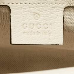 Pre Owned Gucci White/Beige GG Supreme Canvas Ophidia Pouch