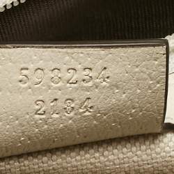 Pre Owned Gucci White/Beige GG Supreme Canvas Ophidia Pouch