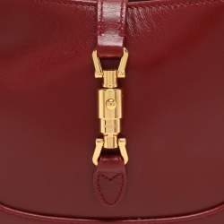 Pre Owned Gucci Red Leather Jackie 1961 Shoulder Bag