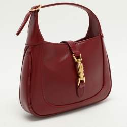 Pre Owned Gucci Red Leather Jackie 1961 Shoulder Bag