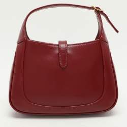 Pre Owned Gucci Red Leather Jackie 1961 Shoulder Bag