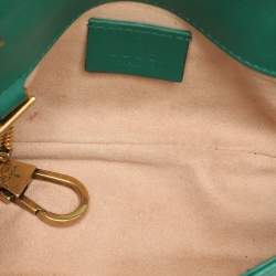 Gucci Green Quilted Leather GG Marmont Super Mini Shoulder Bag