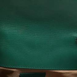 Gucci Green Quilted Leather GG Marmont Super Mini Shoulder Bag