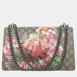 Gucci Multicolor Coated Canvas GG Supreme Blooms Small Dionysus Bag 