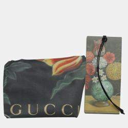 Gucci Green Leather Web Clutch 