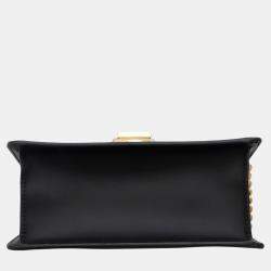 Gucci Black Calfskin Leather Mini Sylvie Chain Shoulder Bag 