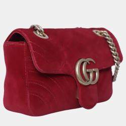 Gucci Red Velvet Mini Marmont Bag