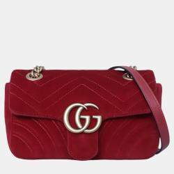Gucci Red Velvet Mini Marmont Bag