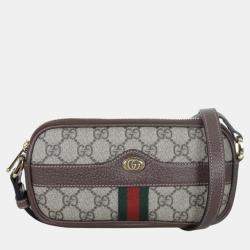 Gucci Brown/Beige Canvas and Leather Ophidia GG Mini Shoulder Bag