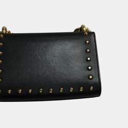 Gucci Black Calfskin Studded Small Padlock Shoulder Bag 
