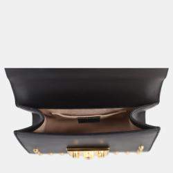 Gucci Black Calfskin Studded Small Padlock Shoulder Bag 