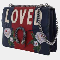 Gucci Red/Blue Leather Medium Loved Dionysus Shoulder Bag
