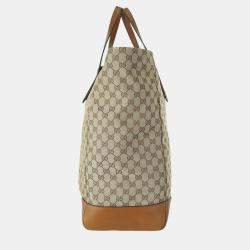 Pre Owned Gucci Brown GG Supreme Canvas Tote Bag