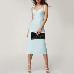 Pre Owned Gucci Black Microguccissima Patent Leather Medium Broadway Clutch