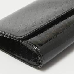 Pre Owned Gucci Black Microguccissima Patent Leather Medium Broadway Clutch