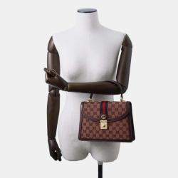 Gucci Bordeaux Canvas Leather Offdia Shoulder Bag