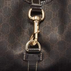 Pre Owned Gucci Dark Brown GG Supreme Canvas and Leather Medium Joy Shoulder Bag