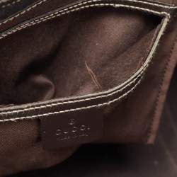 Pre Owned Gucci Dark Brown GG Supreme Canvas and Leather Medium Joy Shoulder Bag