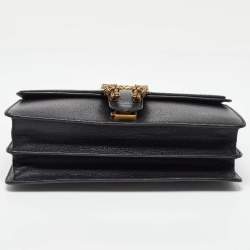 Gucci Black Leather Small Web Dionysus Shoulder Bag