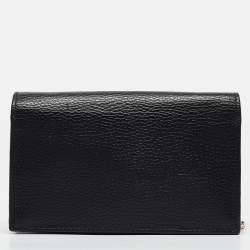 Gucci Black Leather Interlocking G Wallet On Chain