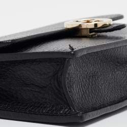 Gucci Black Leather Interlocking G Wallet On Chain