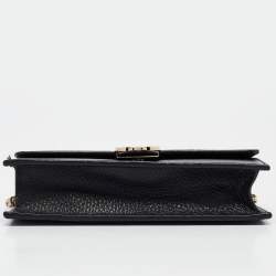 Gucci Black Leather Interlocking G Wallet On Chain