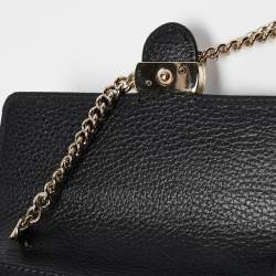 Gucci Black Leather Interlocking G Wallet On Chain