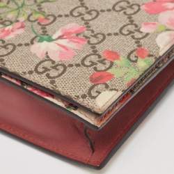 Gucci Multicolor Blooms Print GG Supreme Canvas Wallet on Chain