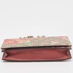 Gucci Multicolor Blooms Print GG Supreme Canvas Wallet on Chain