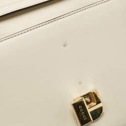 Pre Owned Gucci Off White Leather Mini Sylvie Top Handle Bag