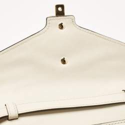 Pre Owned Gucci Off White Leather Mini Sylvie Top Handle Bag