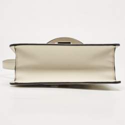 Pre Owned Gucci Off White Leather Mini Sylvie Top Handle Bag