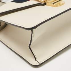 Pre Owned Gucci Off White Leather Mini Sylvie Top Handle Bag