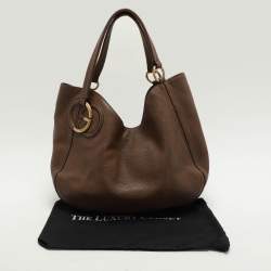 Gucci Brown Leather Twill Tote