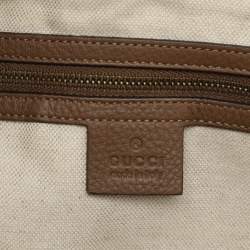 Gucci Brown Leather Twill Tote