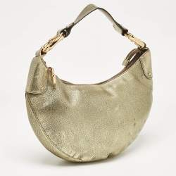 Gucci Gold Leather Bamboo Ring Hobo