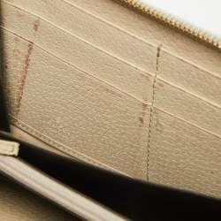 Gucci Beige GG Canvas and Leather Zip Continental Wallet