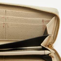 Gucci Beige GG Canvas and Leather Zip Continental Wallet