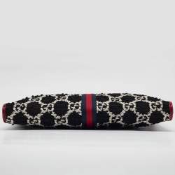 Pre Owned Gucci Red/Black Jumbo GG Tweed Large Rajah Tote