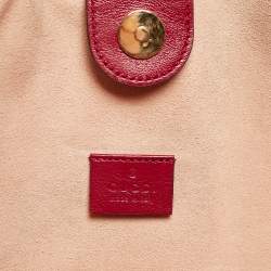 Pre Owned Gucci Red/Black Jumbo GG Tweed Large Rajah Tote