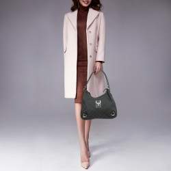 Pre Owned Gucci Black GG Canvas and Leather Abbey D-Ring Hobo