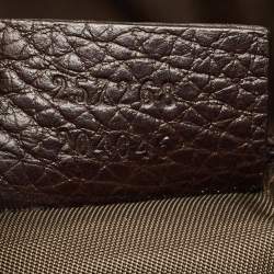 Pre Owned Gucci Dark Brown GG Nylon Colbert Hobo