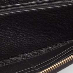Gucci Black Leather Interlocking G Zip Continental Wallet