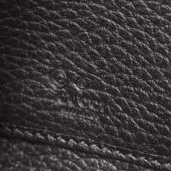 Gucci Black Leather Interlocking G Zip Continental Wallet