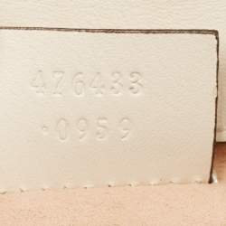 Pre Owned Gucci Off White Matelassé Leather Super Mini GG Marmont Shoulder Bag
