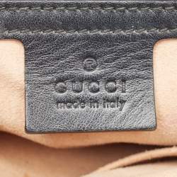 Pre Owned Gucci Black Matelassé Leather Small GG Marmont Top Handle Bag