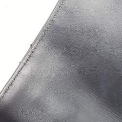 Pre Owned Gucci Black Matelassé Leather Small GG Marmont Top Handle Bag