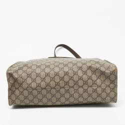 Pre Owned Gucci Beige/Brown GG Supreme Canvas and Leather Neo Vintage Tote