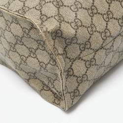 Pre Owned Gucci Beige/Brown GG Supreme Canvas and Leather Neo Vintage Tote