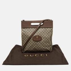 Pre Owned Gucci Beige/Brown GG Supreme Canvas and Leather Neo Vintage Tote